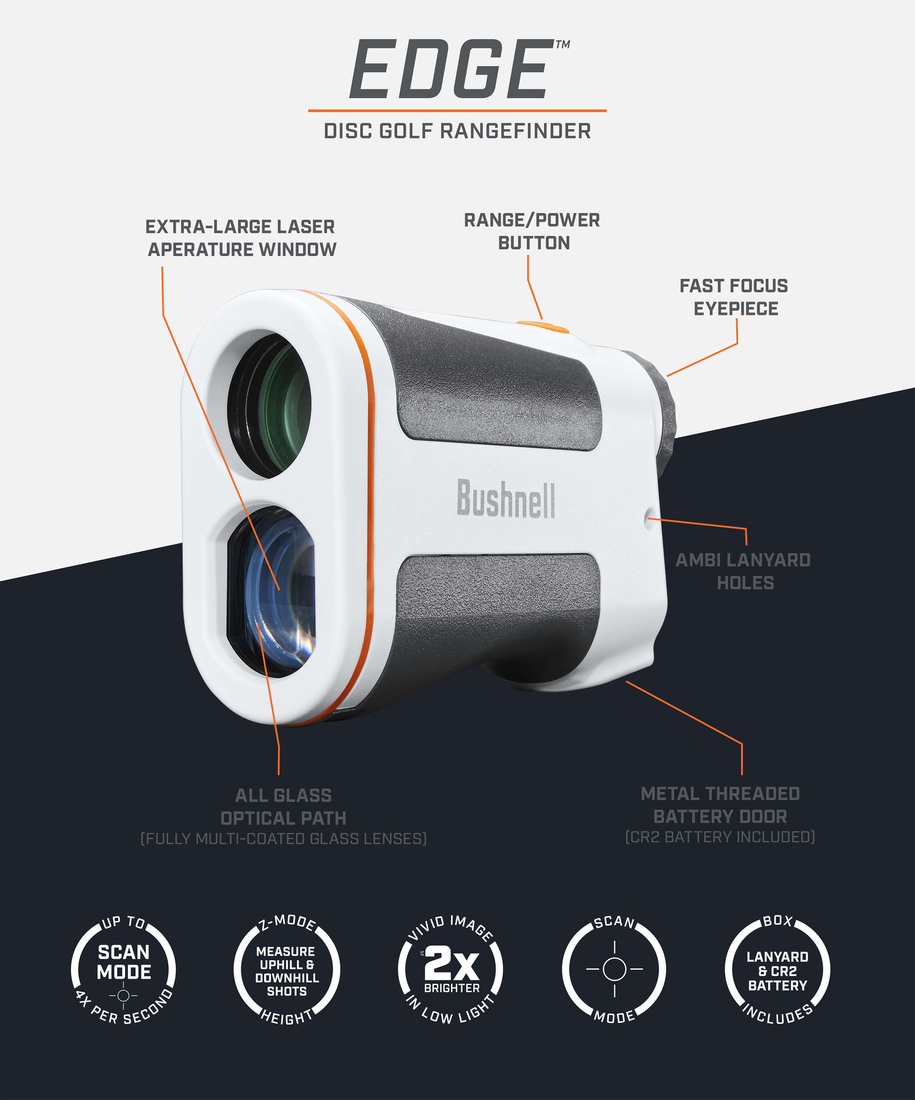Bushnell Edge Disc Golf Laser Rangefinder (Model: DG850SBL)