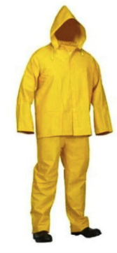Raincoat (With Reflective Strips)(Only button) - fluorescent yellow baju hujan