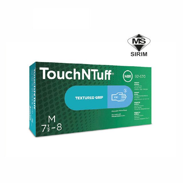 Ansell TouchNTuff® 92-670 Food Compliance Disposable Nitrile Glove With DOSH-SIRIM Approval JKKP/2021/12- 01/07/00053/0002