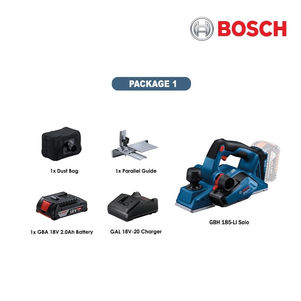 BOSCH GHO 185-LI Professional Brushless Cordless Wood Working Planer Carpentry Planing Trimmer GHO185 GHO 187