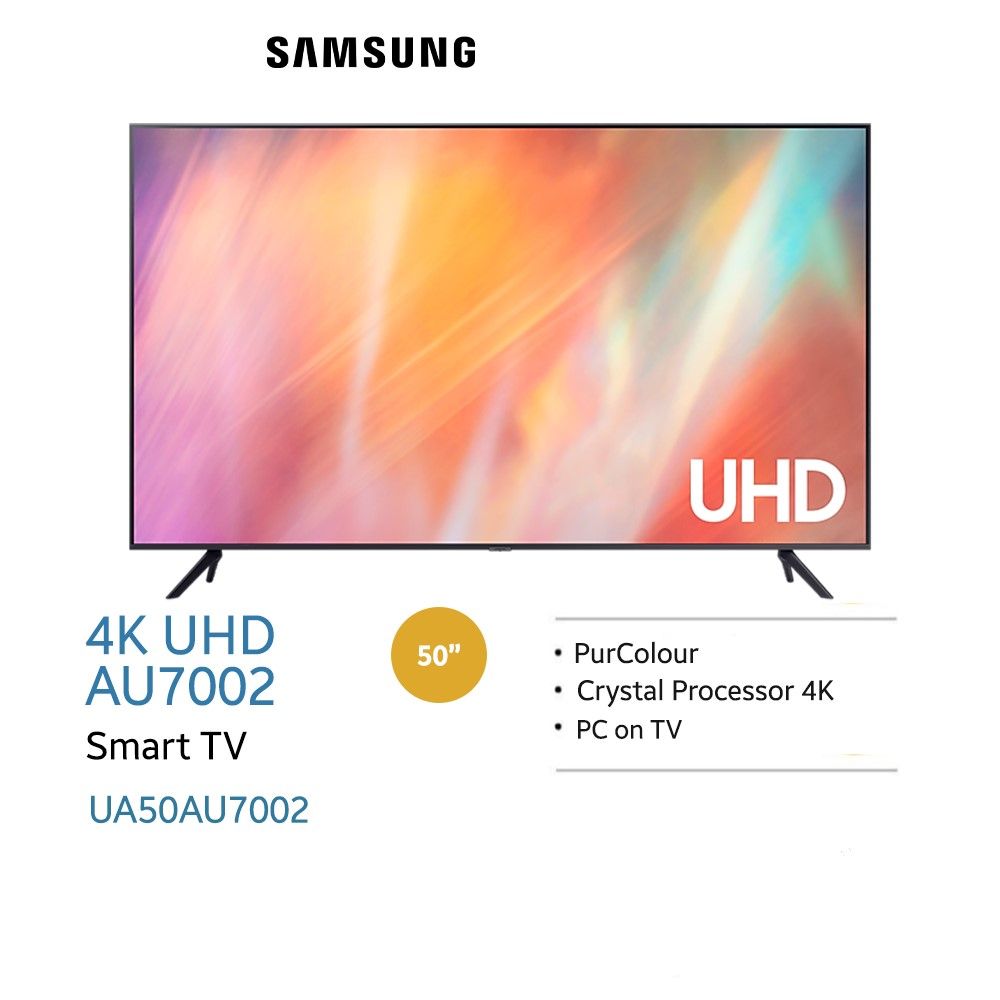 *SAMSUNG 50" 4K UHD Smart TV UA50AU7002
