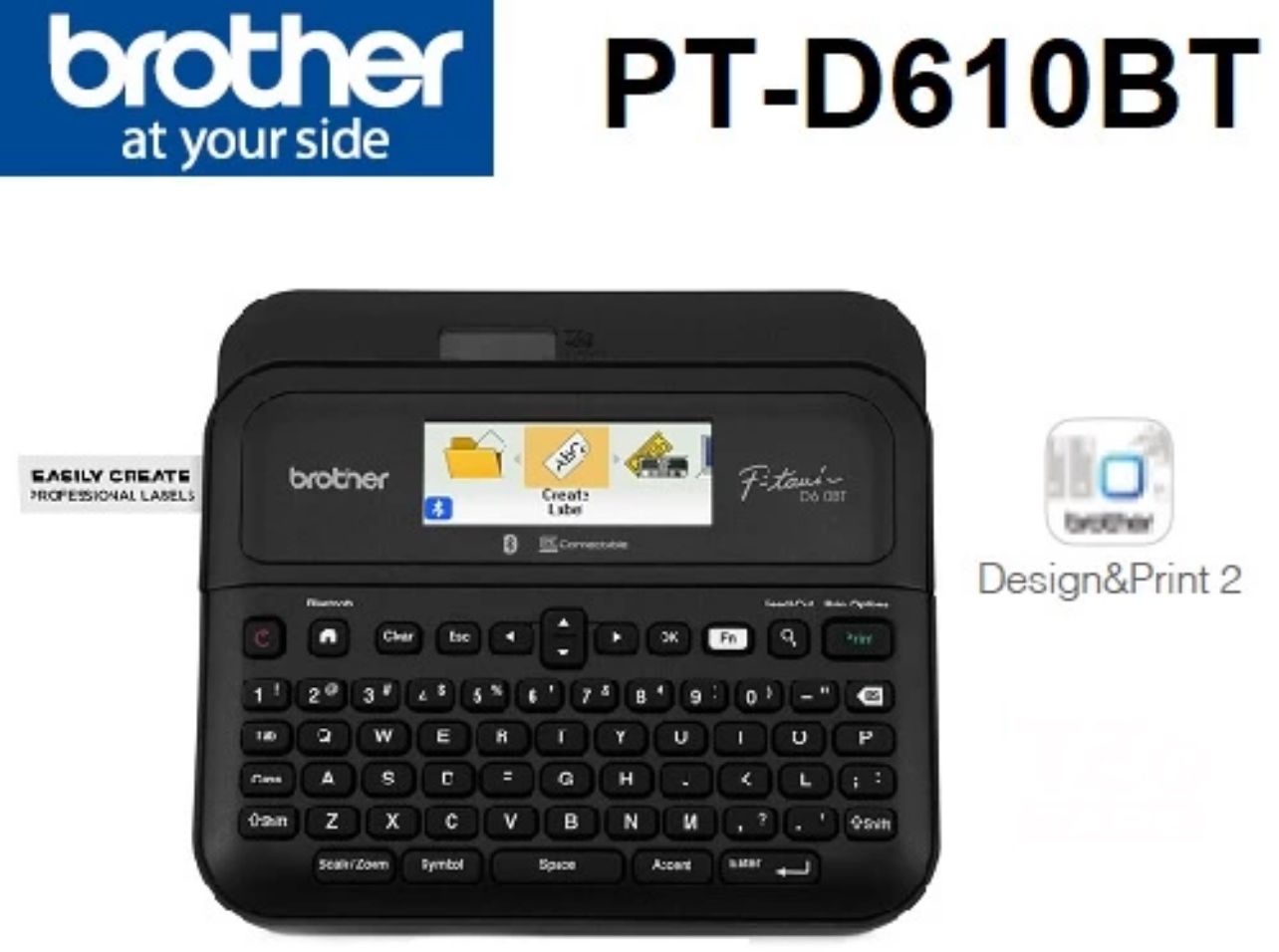 Brother PT-D610BT Portable Handheld P-Touch Labelling Machine