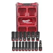 MILWAUKEE SHOCKWAVE Impact Duty™ Deep Socket Metric 1/2” Drive 16pcs PACKOUT™ Set