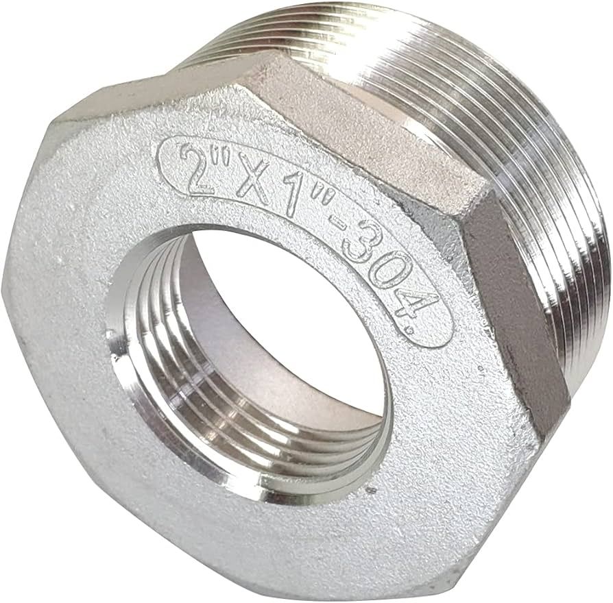 Others *2" Male x 1" Female Thread Reducer Bushing Pipe Fitting, Adapter, Stainless Steel SS 304 NPT Reducer Bushing Pipe Hose Fitting