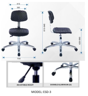 ROUND LAB STOOL WITH BACK REST AND FOOT REST