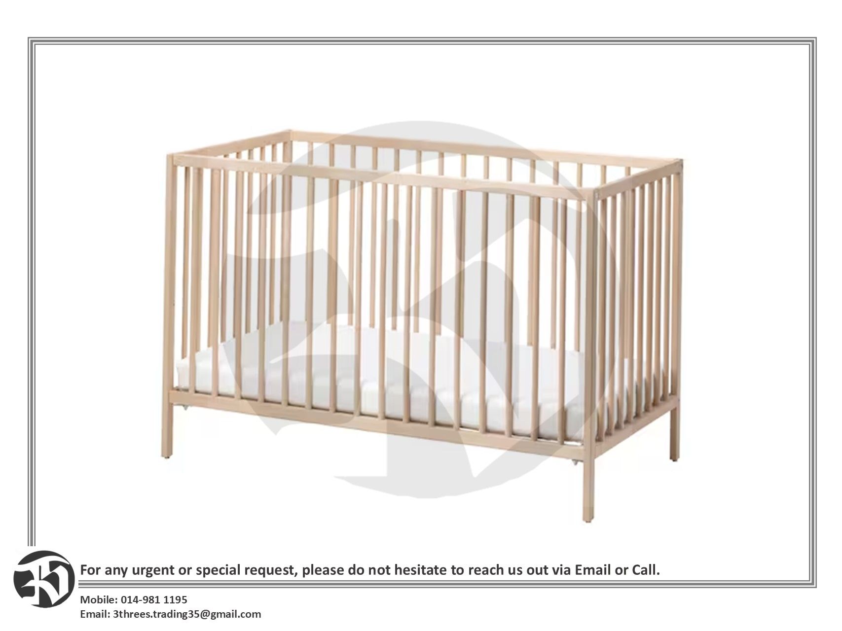 SNIGLAR Baby Cot 60cm x 120cm