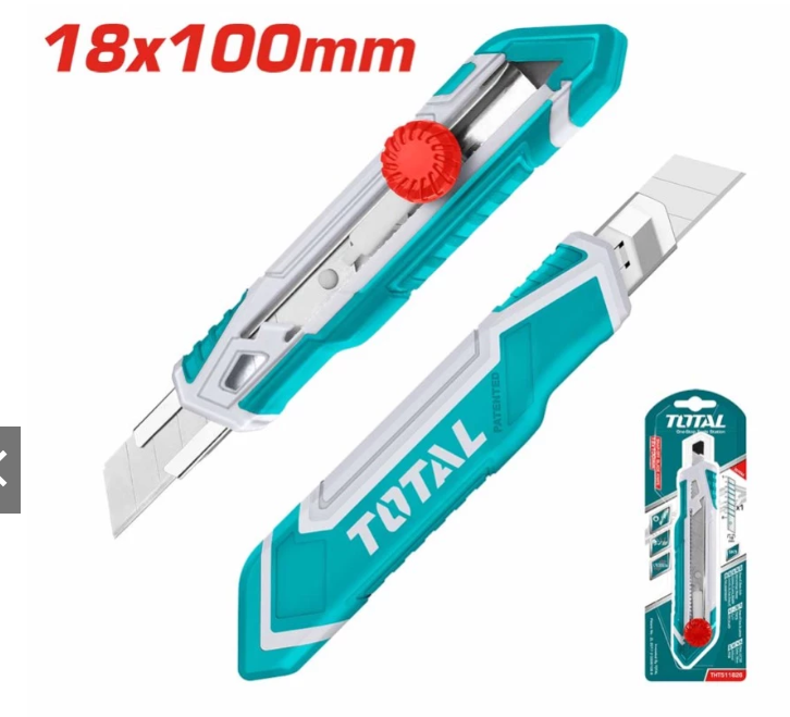 TOTAL Snap-Off Blade Knife Twist Knob Lock Blade SK5 Carbon Steel (100mm x 18mm/173mm) THT511826