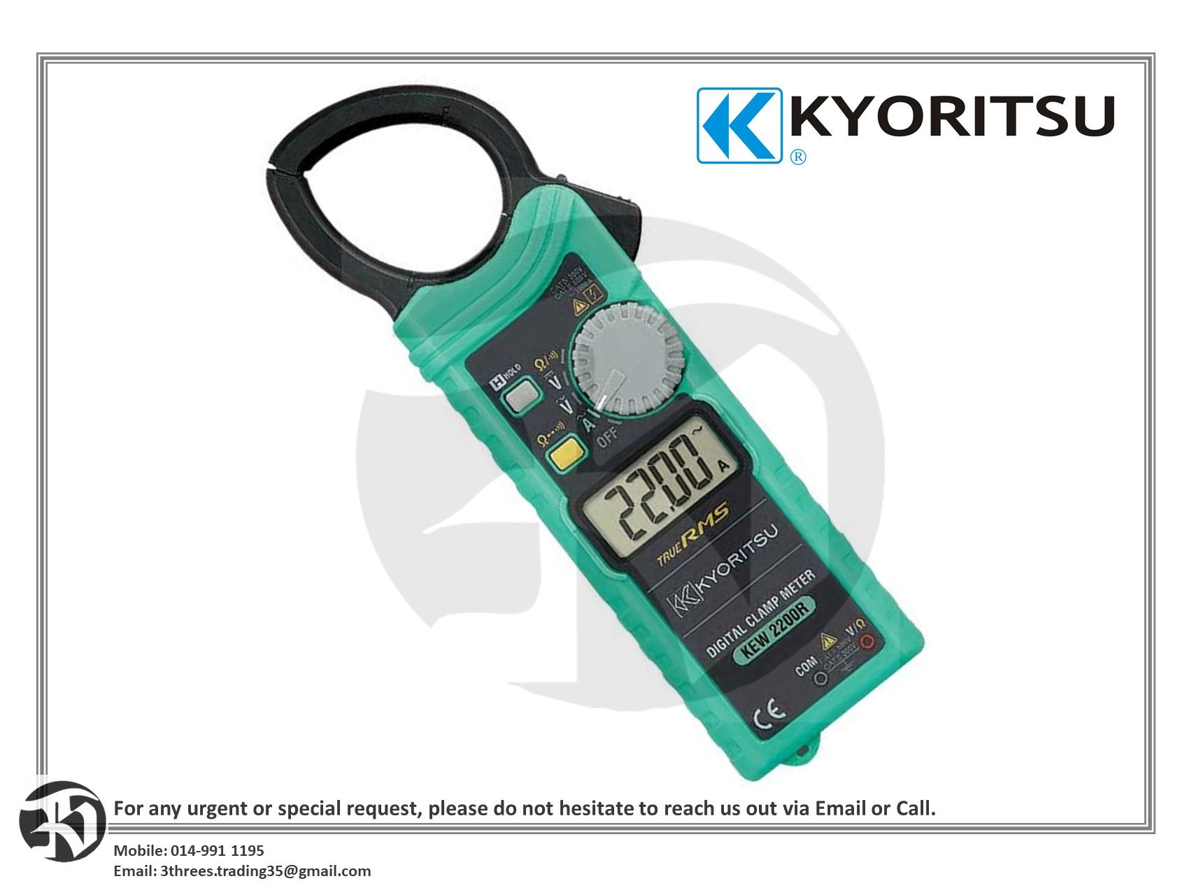 KYORITSU Digital Clamp Meters-KEW 2200R (True RMS)