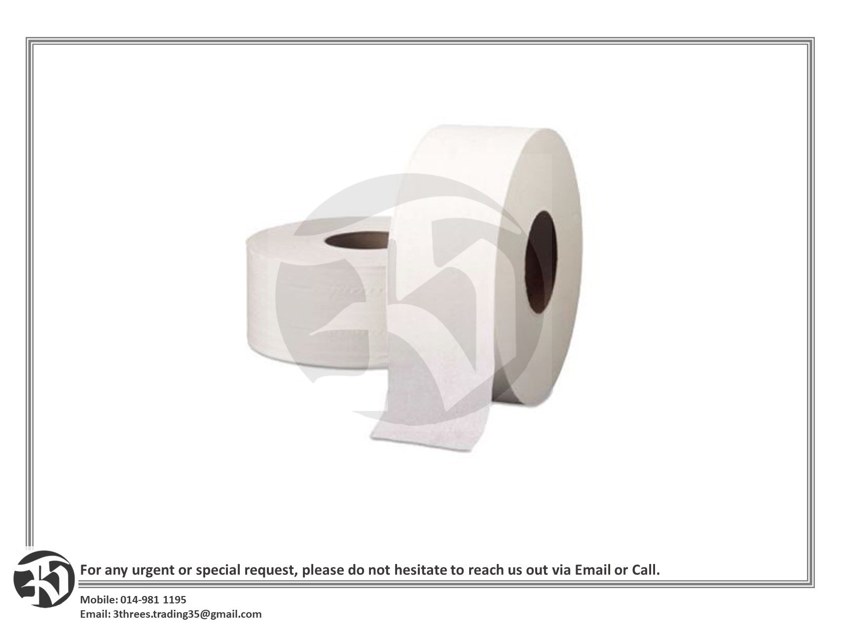 2 Ply Jumbo Roll Tissue 260M (12 rolls/ctn)