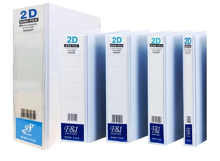 PVC 2D White Ring File / A4 File (25mm/50mm capacity) Fail Putih transparent front pocket
