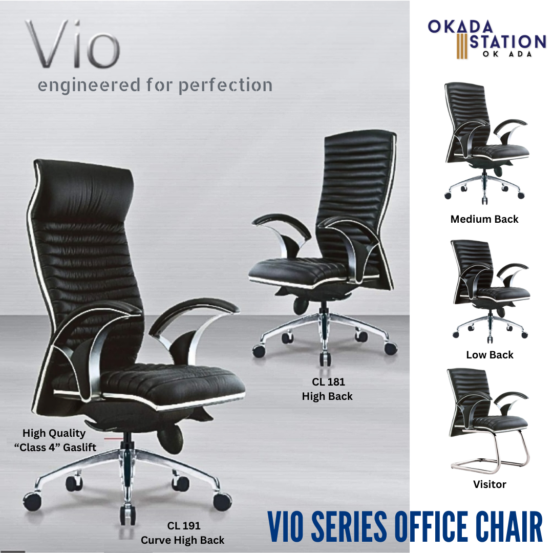 VIO FABRIC ERGONOMIC OFFICE CHAIR WITH ALUMINIUM LEG - ALL MODEL / CLASSIC CHAIR / VIO SERIES / ERGONOMIC EXECUTIVE CHAIR / VIO FABRIC OFFICE CHAIR / EXECUTIVE OFFICE CHAIR / ERGONOMIC OFFICE CHAIR / CHROME SERIES / OFFICE CHAIR / CHAIR