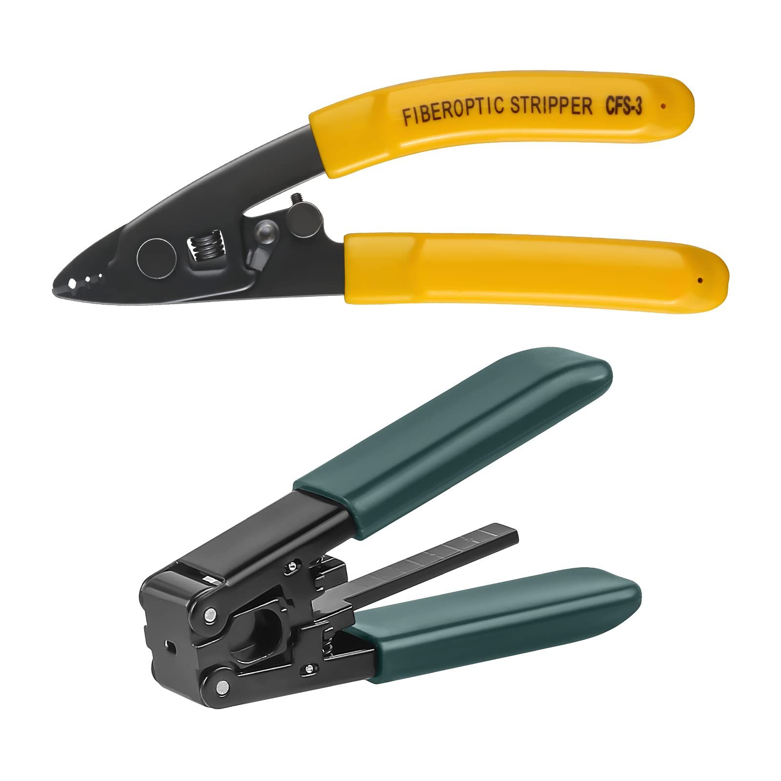 FIBER OPTIC STRIPPING TOOL (GREEN) "CFS3" PORT TWO OPTICAL FIBER STRIPPING PLIERS (YELLOW)