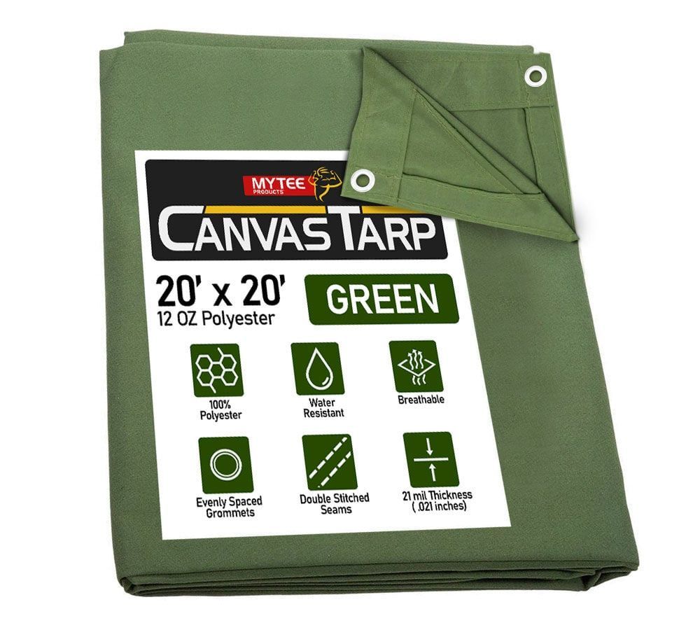 QP HEAVY DUTY GREEN CANVAS (20' X 20')