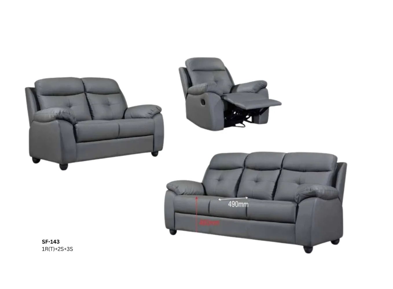 Set Sofa (1 Recliner + 2 Seater + 3 Seater)