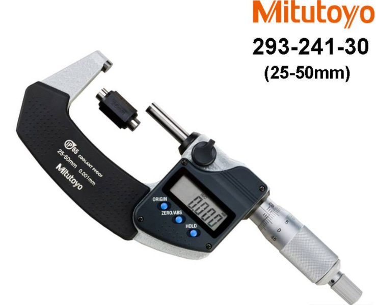 MITUTOYO DIGITAL MICROMETER IP65 DIGIMATIC 293-241-30 COOLANT PROOF MICROMETER 25-50MM