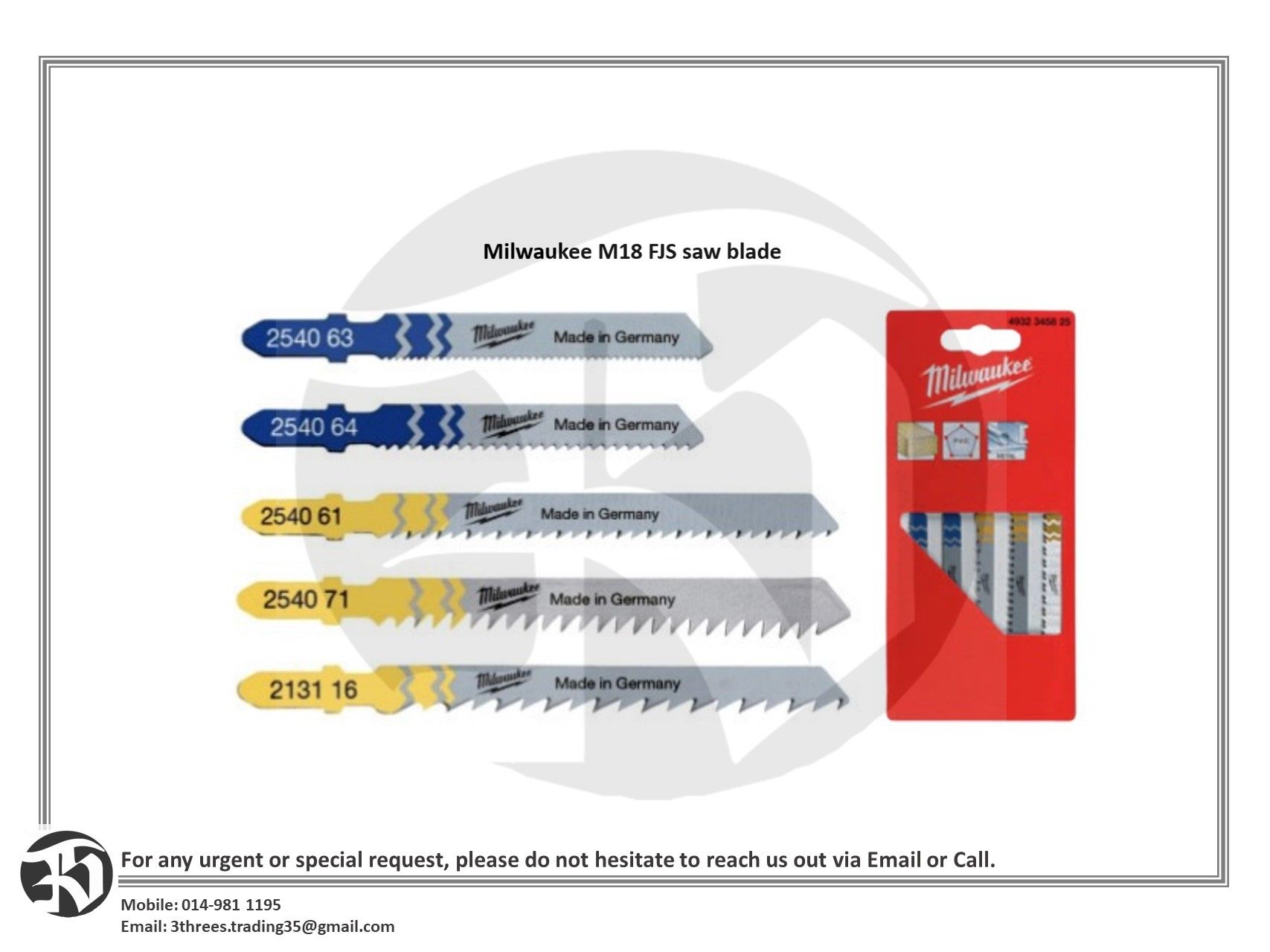 Milwaukee M18 FJS saw blade