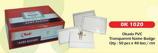 OKADA TRANSPARENT PVC NAME BADGE /Okada /Name Badge /PVC /Transparent PVC Name Badge