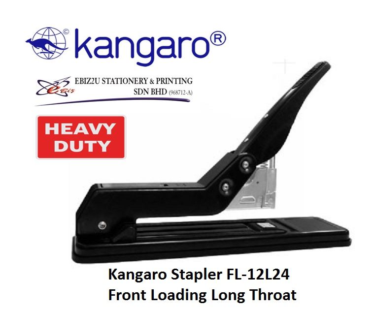 Kangaro Stapler FL-12L24 Front Loading Long Throat alat pengokot, kawat, stapler paper, Heavy Duty Stapler, Heavy Duty Staplers