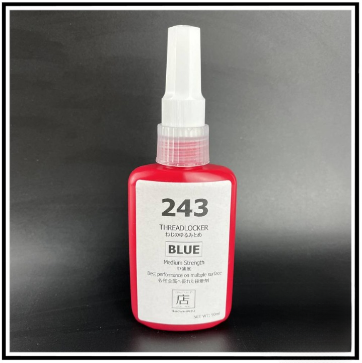 243 THREADLOCKER BLUE ANAEROBIC ADHESIVE GLUE REMOVABLE WITHOUT HEAT S50ML OR 10ML LOCTITE EQUIVALENT (HWM-243)