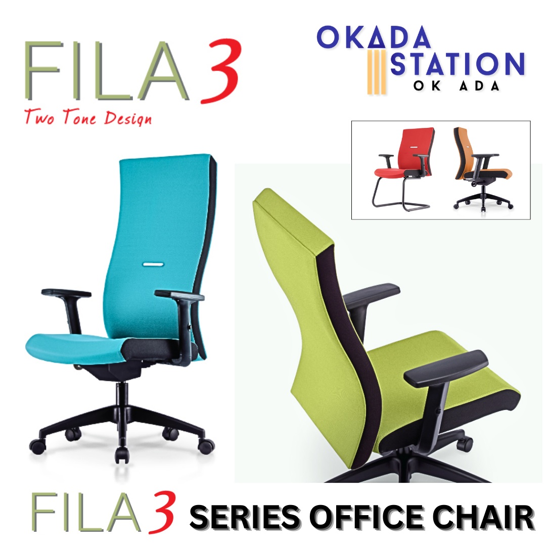 CLASSIC CHAIR FILA 3 ERGONOMIC OFFICE EXECUTIVE CHAIR WITH NYLON LEG - ALL SIZE (PU LEATHER) / CLASSIC CHAIR / EXECUTIVE SERIES / FILA 3 SERIES / ERGONOMIC OFFICE CHAIR / EXECUTIVE CHAIR / ERGONOMIC EXECUTIVE CHAIR / OFFICE CHAIR / CHAIR / FILA 3