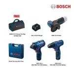BOSCH 12V Essential Combo GDR120-LI Cordless Impact Driver GSR120-LI Cordless Drill/Driver GWS12V-76 Cordless Grinder