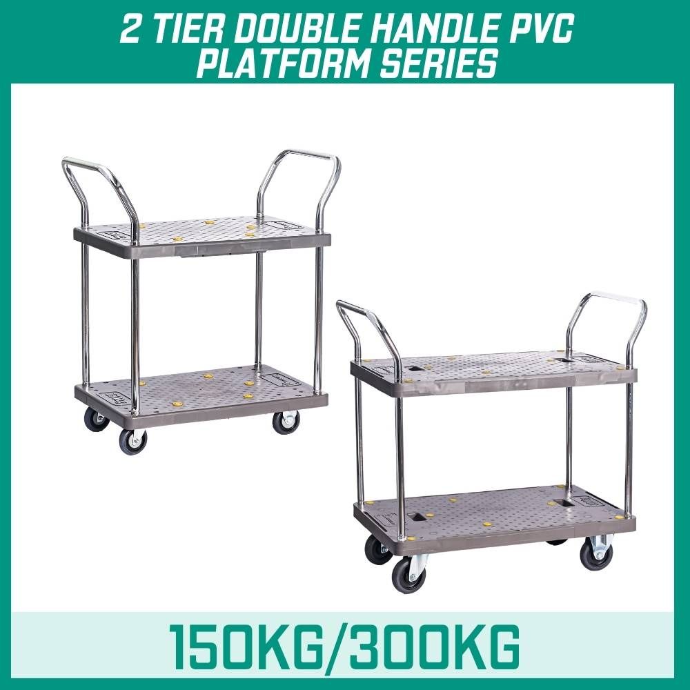 MYSTAR DOUBLE DECKER (2 TIER) DOUBLE HANDLE PVC PLATFORM SERIES