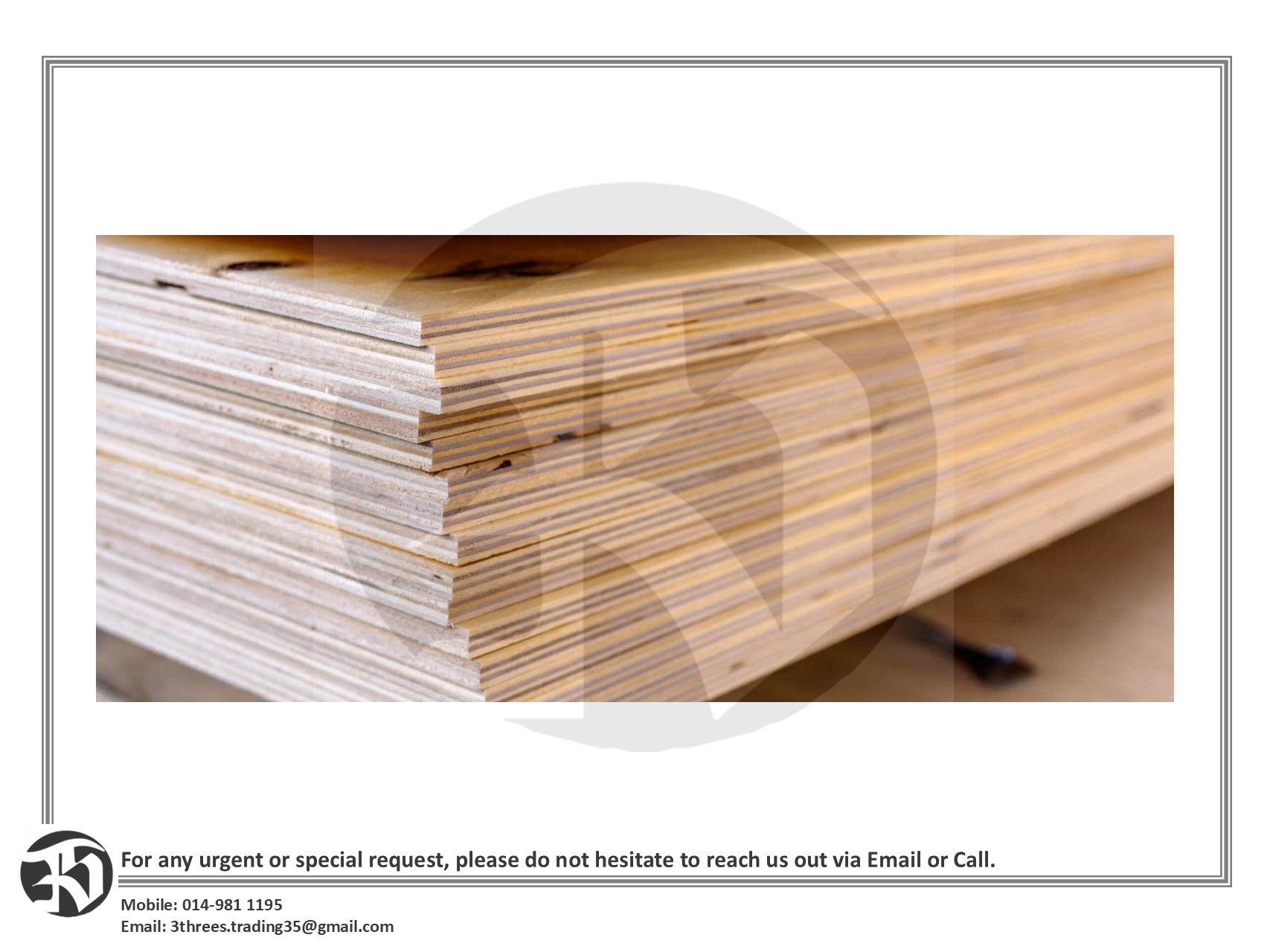 Plywood 5ft x 10ft, 12mm thickness