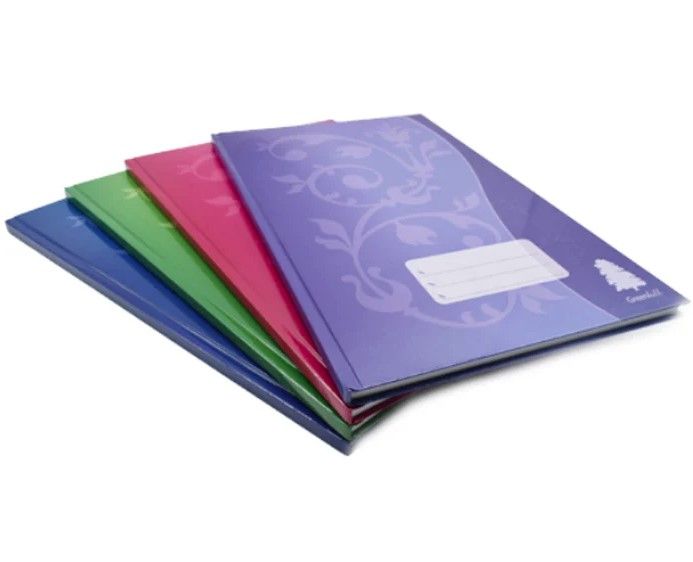 GREEN HILL - ASSORTED COLOUR QUATTRO F5 HARD COVER NOTEBOOK