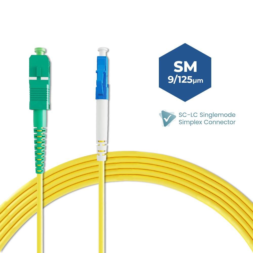 SC/APC-LC/UPC SINGLEMODE SIMPLEX FIBER OPTIC PATCH CABLE 1M 3M 5M 10M 15M 20M 25M