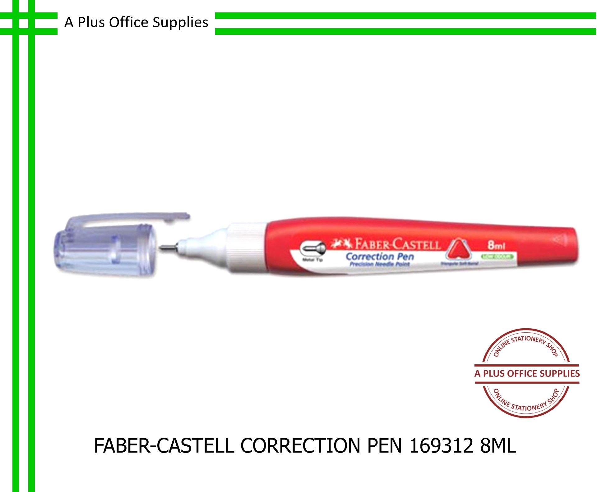 FABER-CASTELL Correction Pen 8ml 169312 / Pen Cecair Pembetulan