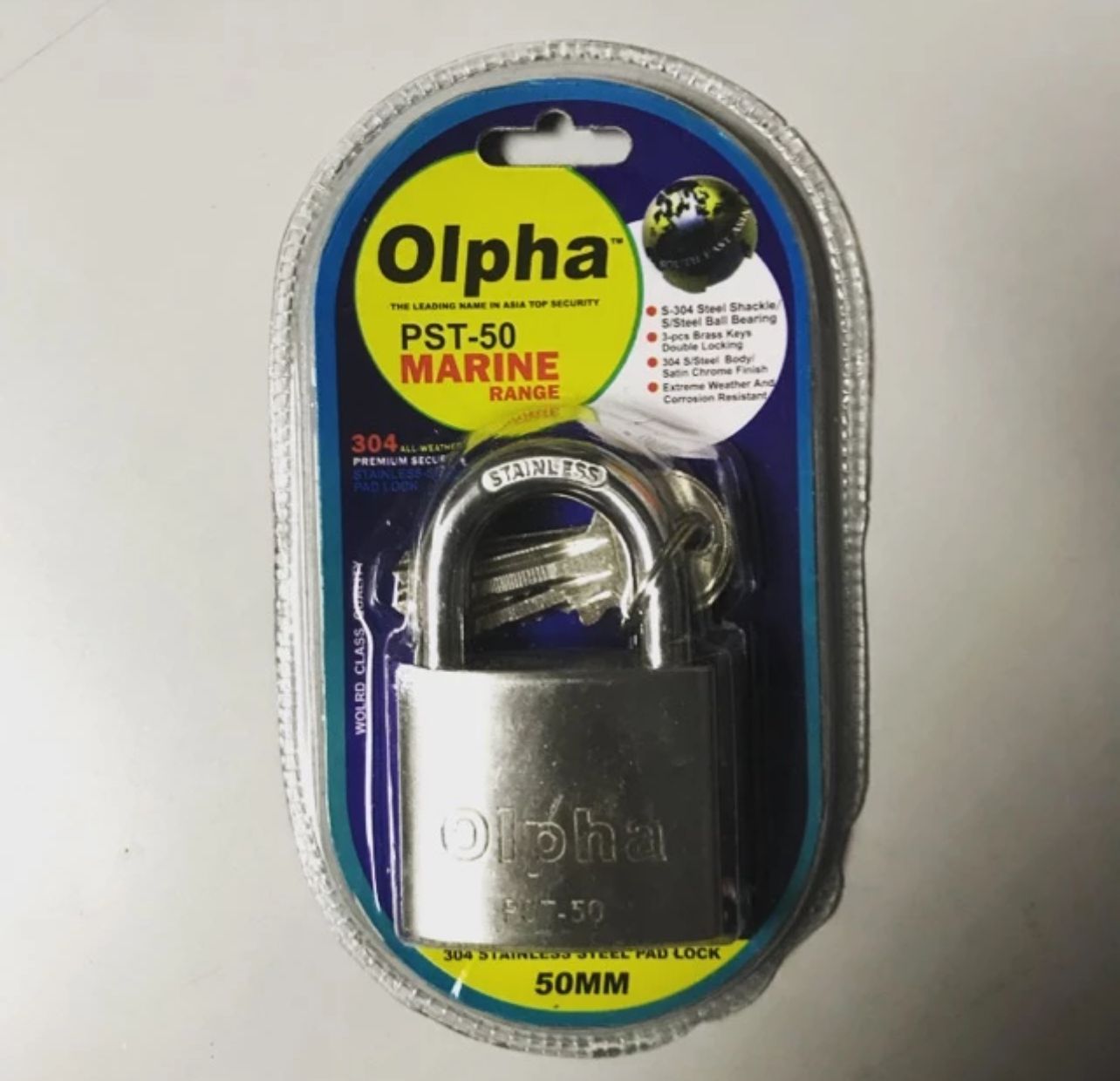Olpha Padlock OLPHA MARINE RANGE STAINLESS STEEL PADLOCK - 50MM