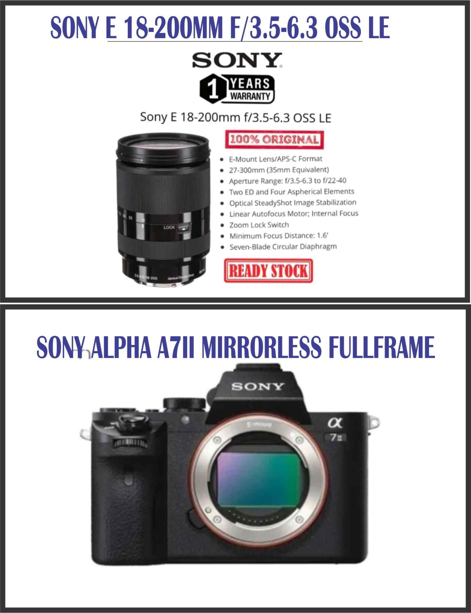 Sony Alpha A7 II Mirrorless Digital Camera Body Only + Part Accesories Optional