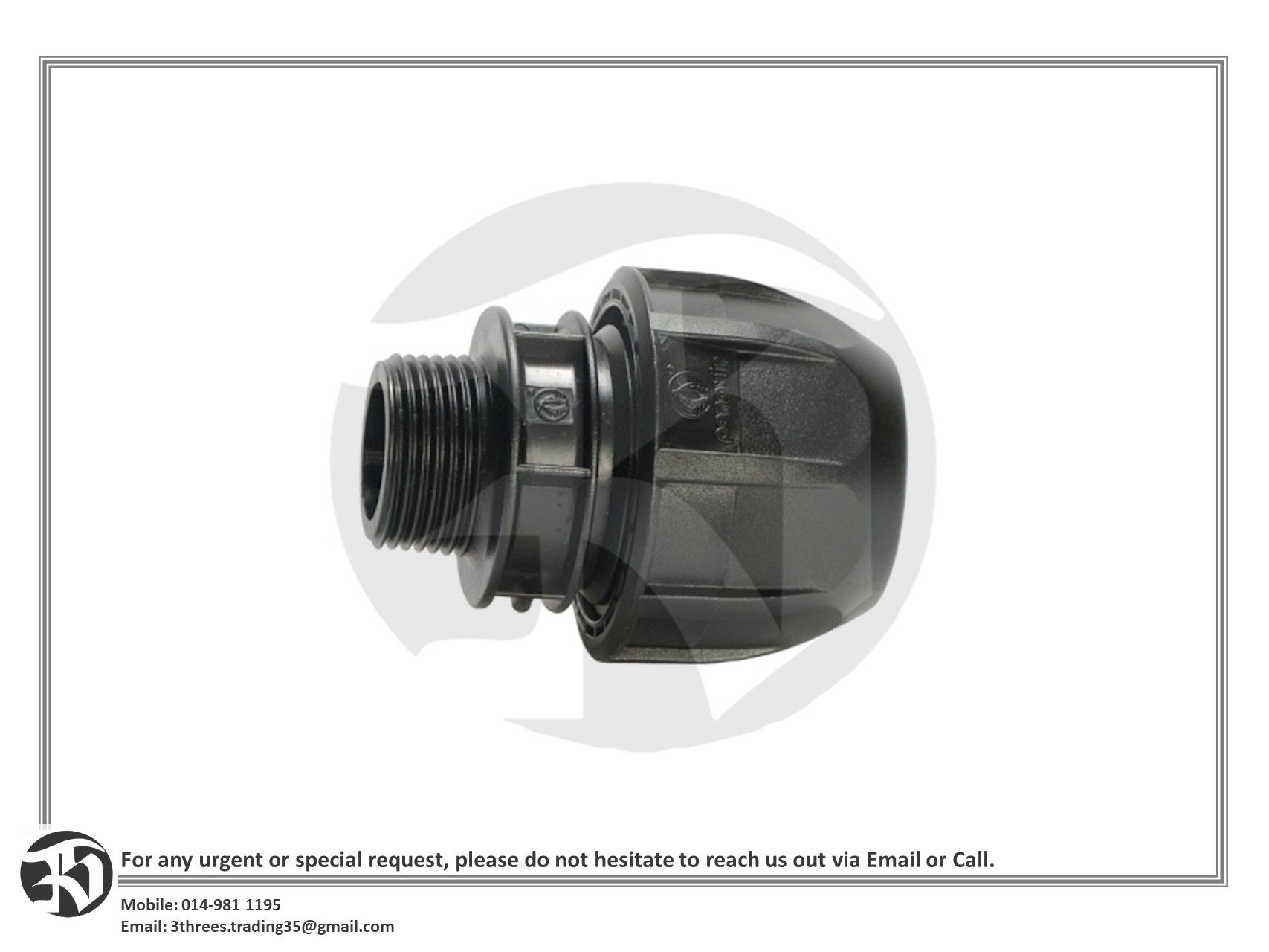 HDPE Poly Fittings - Male Threaded Adaptor (50mm)
