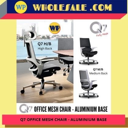 CLASSIC CHAIR Q7 ERGONOMIC OFFICE MESH CHAIR - ALL SIZE / MESH SERIES / OFFICE CONFERENCE CHAIR / OFFICE SWIVEL CHAIR / EXECUTIVE CHAIR / DIRECTOR CHAIR / MESH CHAIR / OFFICE CHAIR / ALUMINIUM BASE / Q7