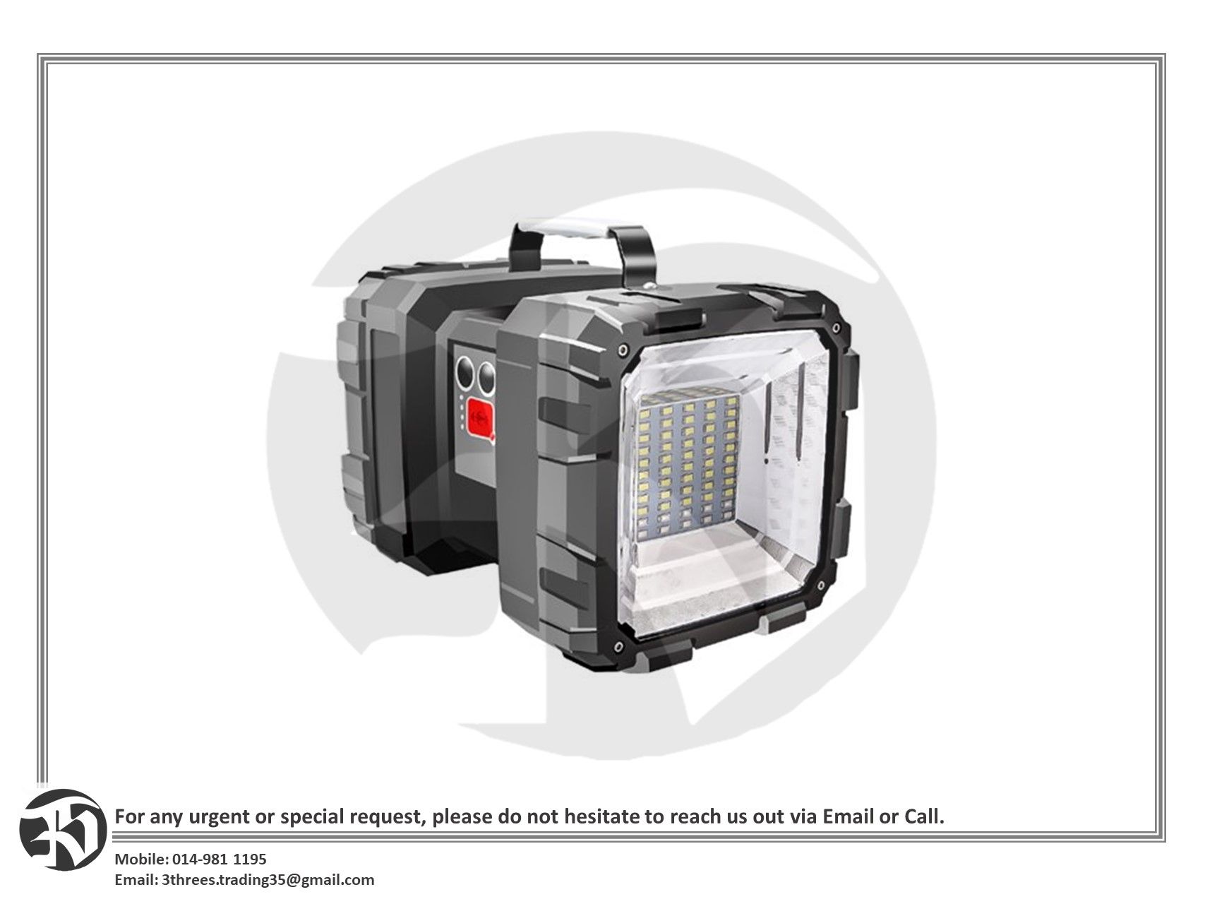 Double Head LED Spotlight Flashlight 100000Lm 40W