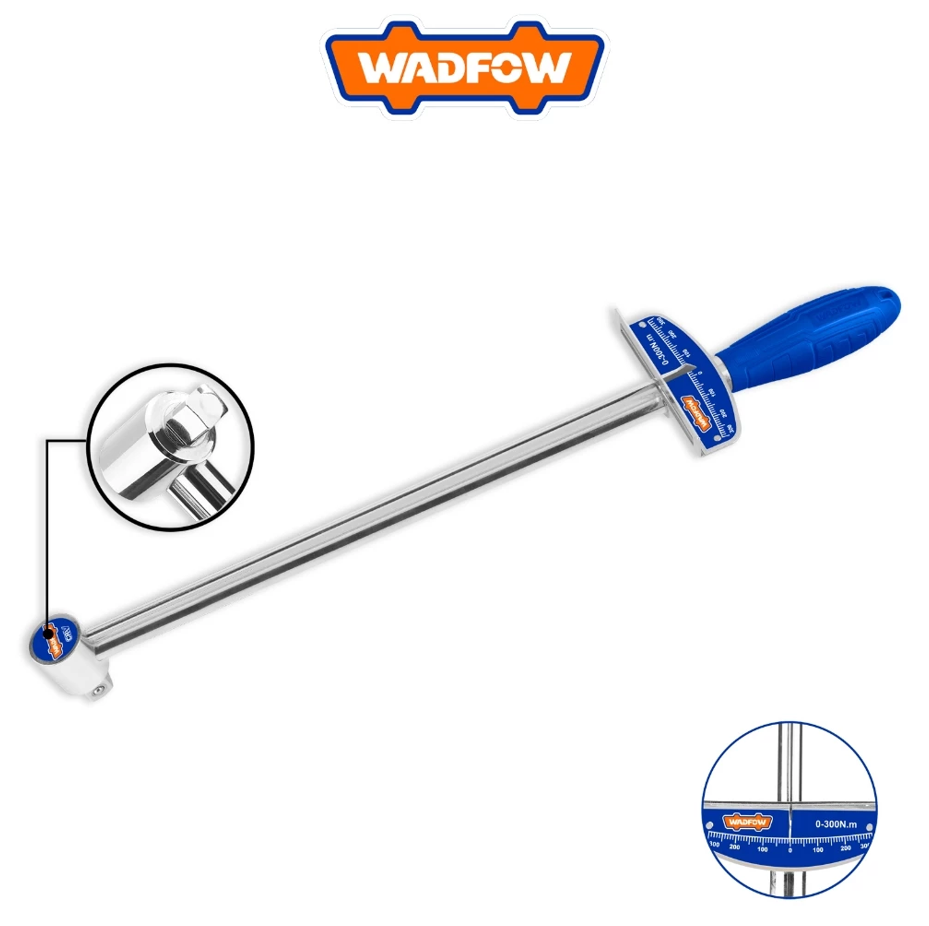 WADFOW TORQUE WRENCH (0-300NM, 1/2") HEAT TREATED CHROME PLATED CR-V STEEL (WSA8101)