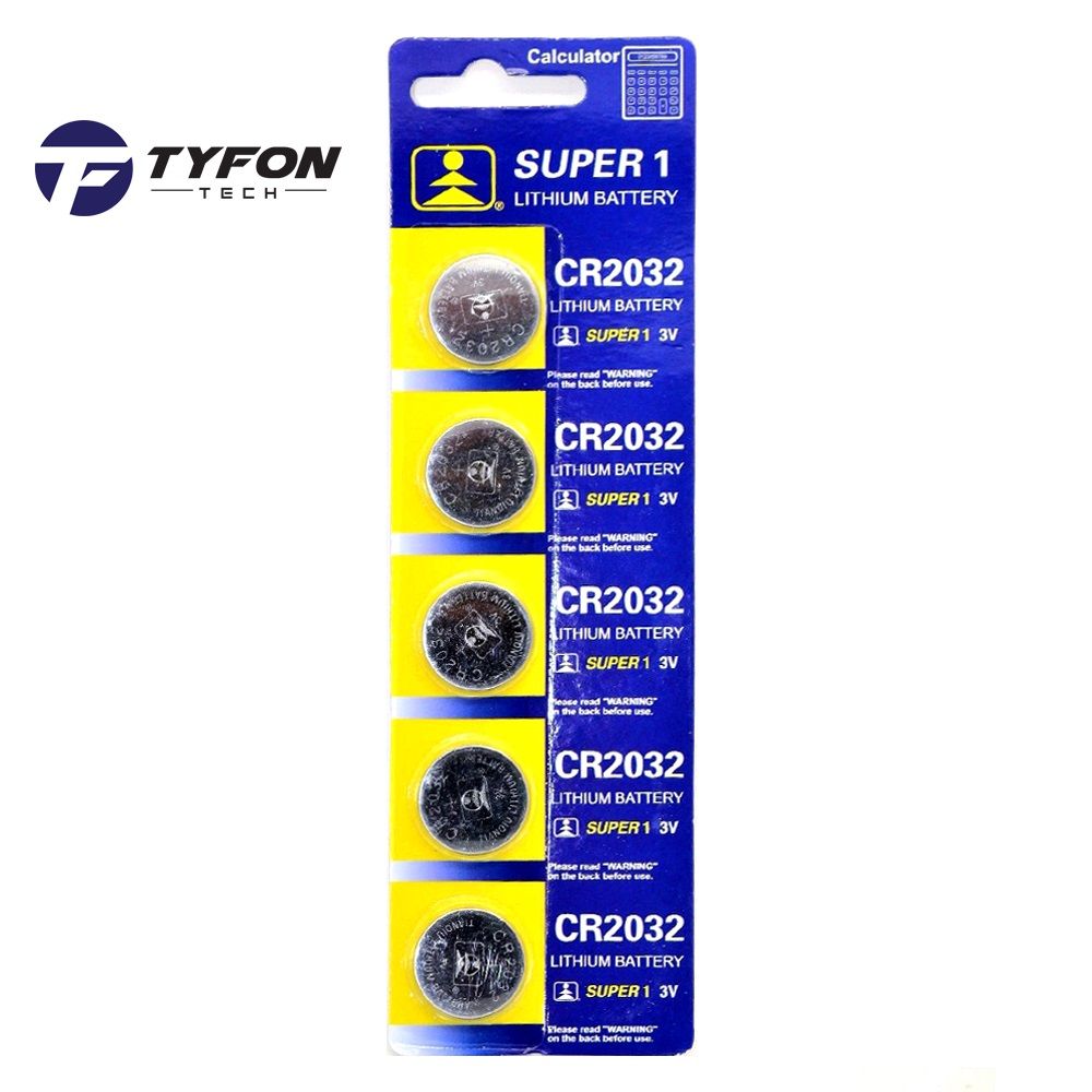 5pcs Super 1 Lithium 3V CMOS 220mAh Li-ion Button Cell Battery (CR2032)