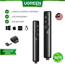 UGREEN Wireless Presenter Presentation Remote Clicker Laser Pointer 2.4GHz USB Powerpoint PPT Pen for Office Mac Window