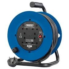 DRAPER FOUR SOCKET INDUSTRIAL CABLE REEL (50 METER)