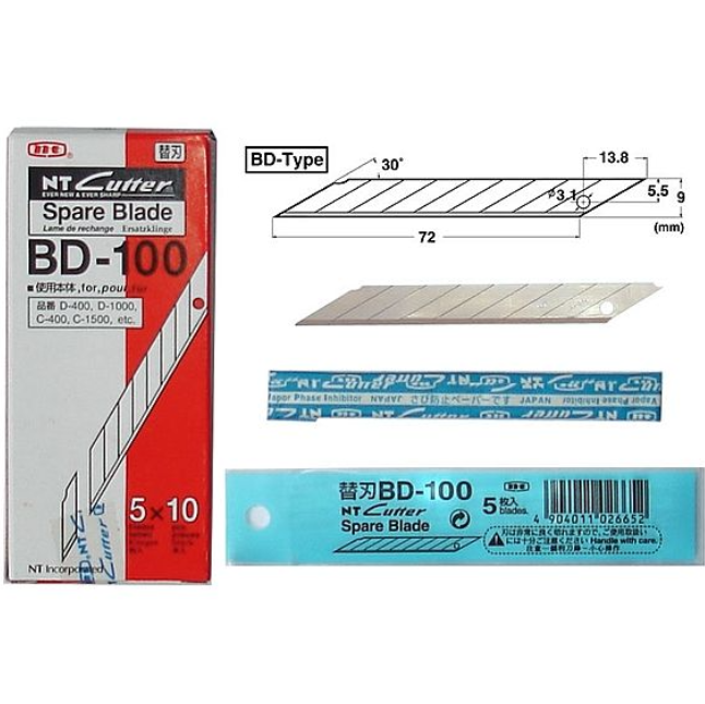 NT CUTTER BD-100 SPARE BLADE (30 DEGREES) (5 PCS)