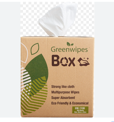 GREENWIPES GW-1108M COTTON RAGS / INDUSTRIAL MULTI-PURPOSE WIPES- 400 SHEET PER BOX