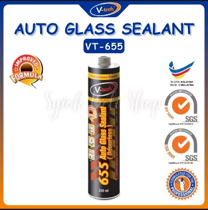 V-TECH VT-655 AUTO GLASS SEALANT ODOURLESS FOR WINDSHIELD & WINDSCREE -310ml