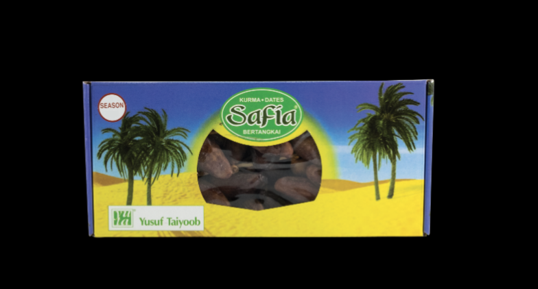 YUSUF TAIYOOB KURMA SAFIA BERTANGKAI TUNISIA 500GM (1 CARTON OF 12 BOXES X 500G)