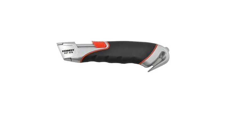 AUTO RETRACTABLE SAFETY KNIFE C/WSTRAP/TAPE CUTTER