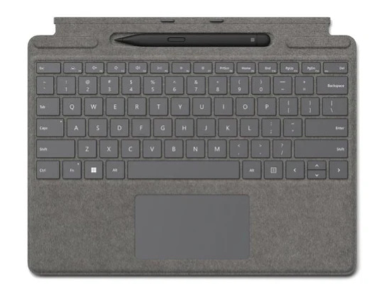 Surface Pro Signature Type Cover with Surface Slim Pen 2 - Platinum (Alcantara Fabric) w Copilot Key (8X8-00178)