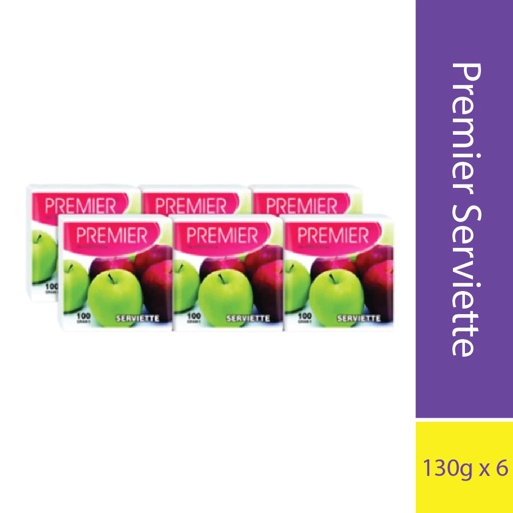 Premier Serviette Tissue White Value 6 Pack (100g x 6)