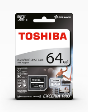 TOSHIBA EXCERIA PRO M401 UHS-1 U3 (R95/W80) WITH ADAPTOR