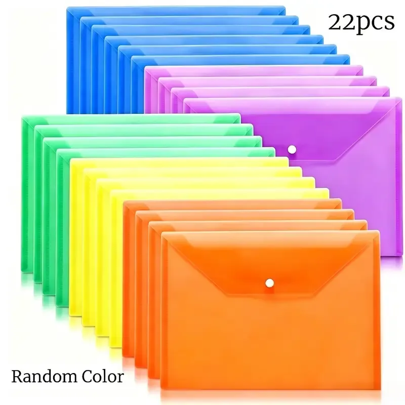 A4 Button Paper File Folder Horizontal (Random Colour)