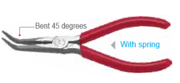 Temo 6-1/8"/155mm Electronics 45掳 Bent Nose Pliers - Serrated Teeth
