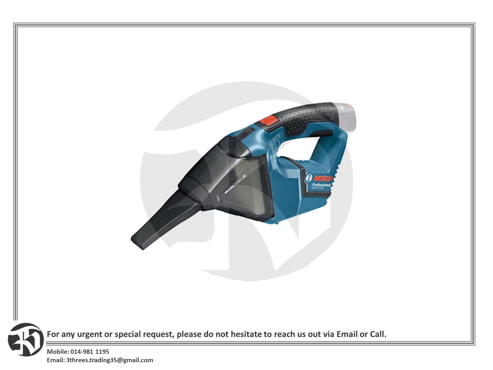 BOSCH GAS 12V-LI CORDLESS VACUUM CLEANER